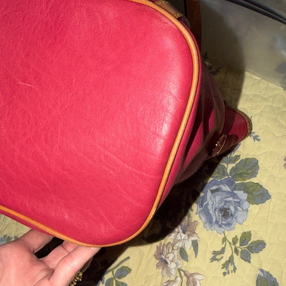 Dooney & Bourke Red and Tan Leather Tote - Picture 9 of 13